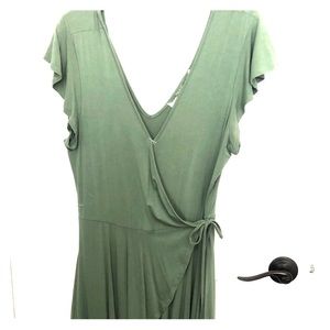 Olive Green Wrap Dress